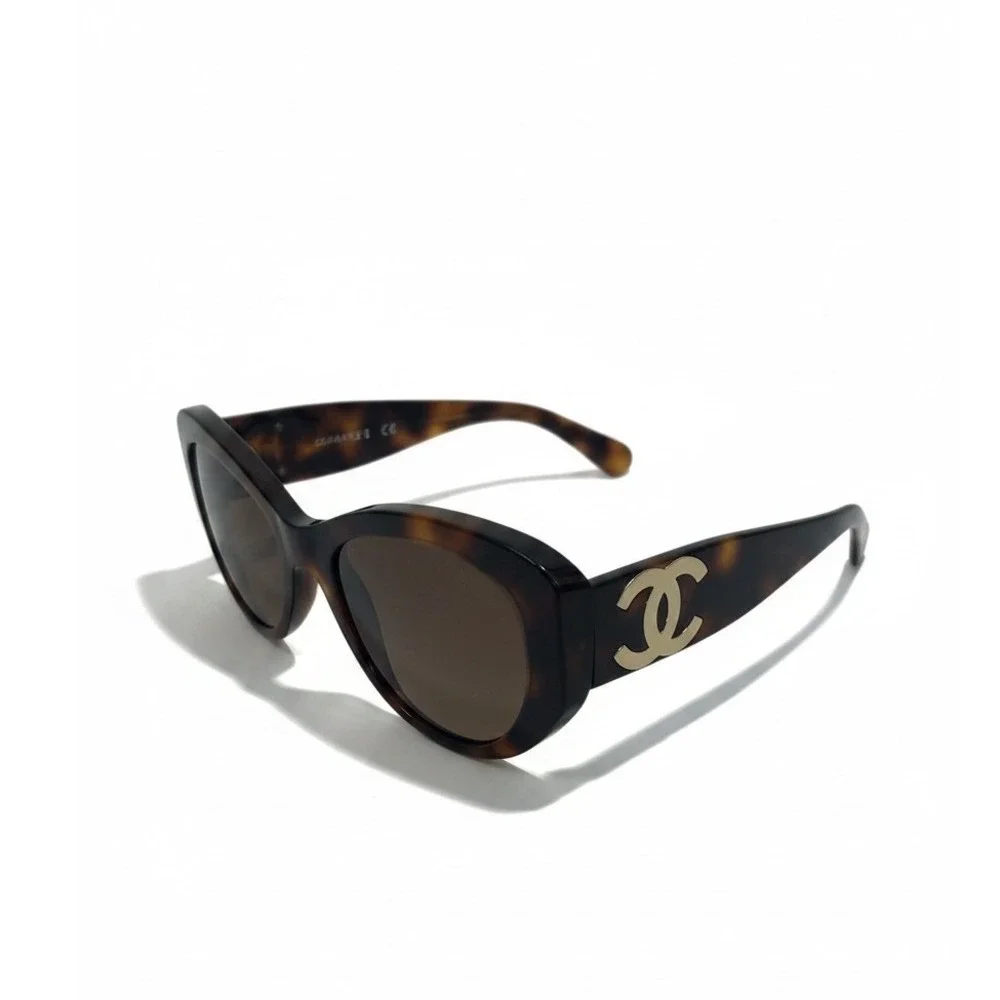 Chanel CH5492-A Polarized Butterfly Large CC Tortoise Sunglasses